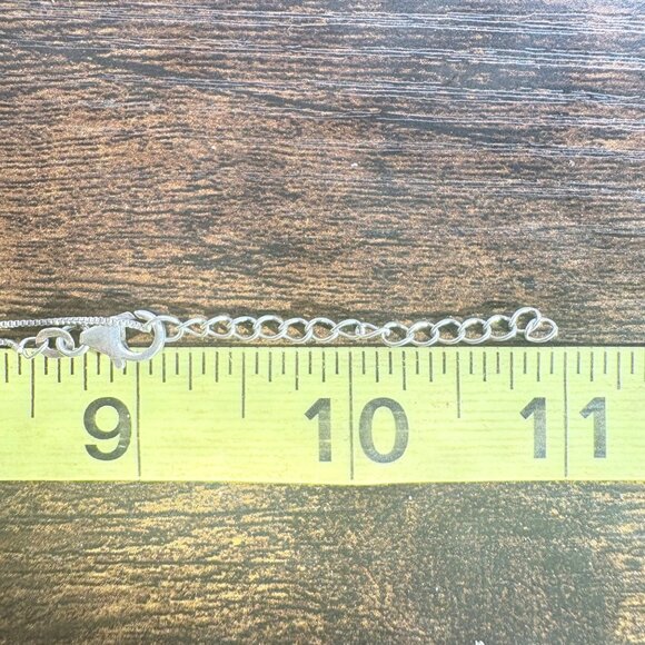 VTG Sterling Silver 925 Blue & White CZ Pendant Necklace Size 18" Adjustable - Picture 11 of 15